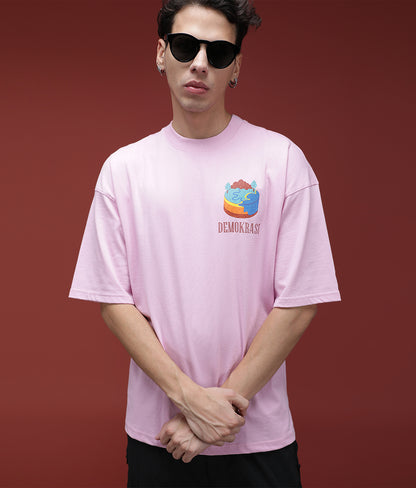 Oversize Earth Dissection Pink T-shirt