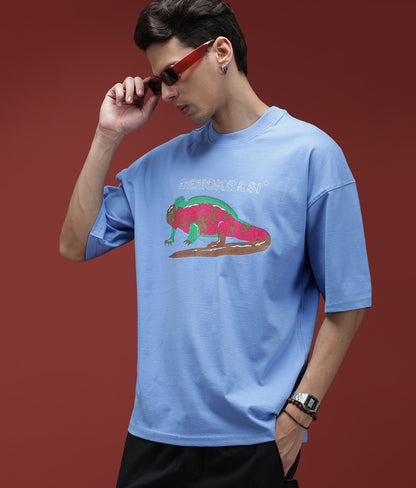 Oversize Komodo Dragon Blue T-shirt